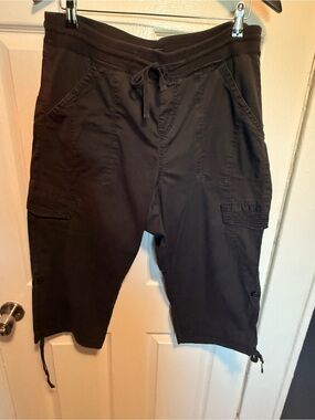 Supplies Cropped Grey Cargo Drawstring Capri Pants